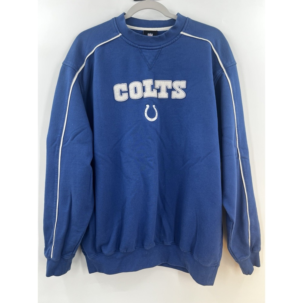 COLTS NFL Team Apparel Sweatshirt Large Football Felt Embroidered Indianapolis